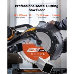 Metallin katkaisuterä pyörösahoihin 355 mm 72 kovametallihammasta 25,4 mm