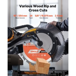 Pyörösahanterä 254 mm teräksinen 24 hammasta puun katkaisuun