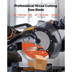 Pyörösahanterä 305 mm 80 hammasta 65Mn-teräs puun sahaukseen