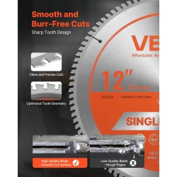 Pyörösahan terä 305 mm 100 hammasta 65Mn alumiinin katkaisuun