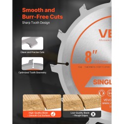 Dado-teräsarja 203 mm 65Mn 7 osaa puulevyille pöytäsahoihin