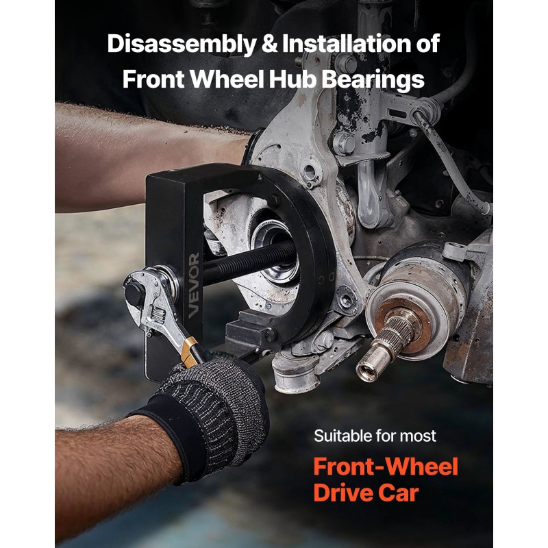 Pyörännavan ja laakerin irrotus- ja asennussarja raskaan sarjan teräksestä etuvetoisille autoille