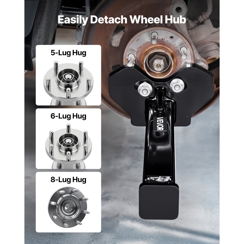 Pyöränlaakerin ja navan irrotustyökalu 1-tuumaisella vahvistetulla kiinnityslevyllä E-pinnoituksella 5-6-8-pulttisiin navoihin