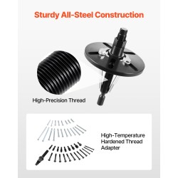 Ulosvetosarja kampiakselin värinänvaimentimelle teräksinen lämpökäsitellyin kierreadapterein