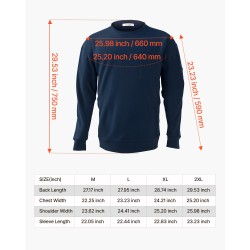 Pitkähihainen palosuojattu T-paita täysin puuvillainen 2XL tummansininen ammattikäyttöön