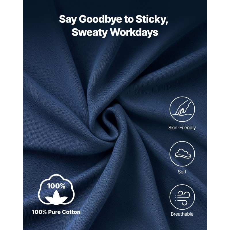 Pitkähihainen palosuojattu t-paita täysin puuvillainen rintataskulla miesten tummansininen