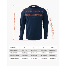 Pitkähihainen palosuojattu T-paita 100-prosenttinen puuvilla koko L tummansininen ATPV-arvo 11,6