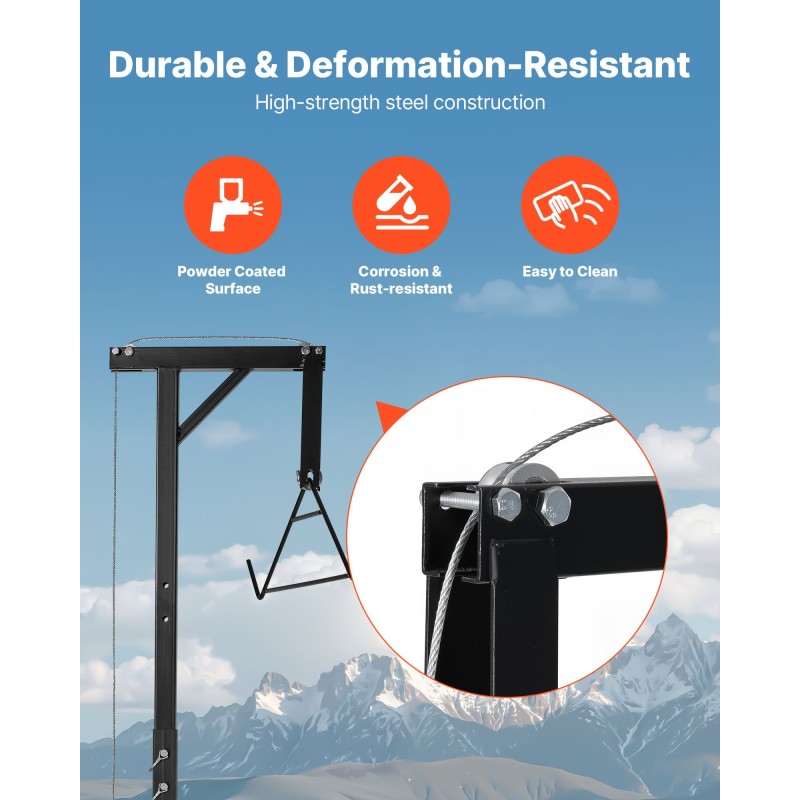 Riistanostin 2-tuumaiselle vetokoukulle Q235-hiiliteräs 181 kg kantavuus käsivinssi 360 asteen varsi