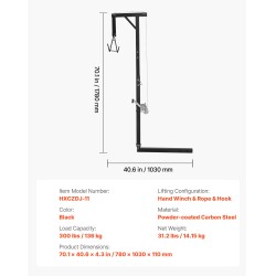 Riistanostin jauhemaalattu hiiliteräs 136 kg kantavuus käsivinssi 2 tuuman vastaanotin