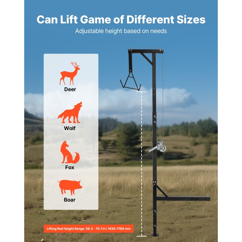 Riistanostin Q235-hiiliteräs 226,8 kg kantavuus metsästykseen 2 tuuman vetokoukkuvastaanotin