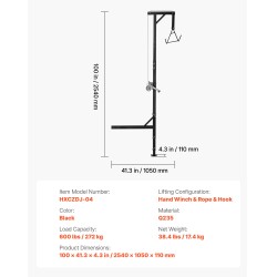 Riistavinssi hiiliteräksestä 272 kg kantokyky 2-tuumainen vastaanotin metsästykseen