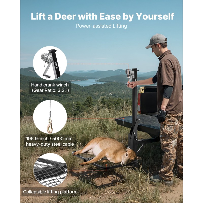 Riistanostin vetokoukkuun 2-tuumainen vastaanotin 136 kg Q235-hiiliteräs taittuva taso