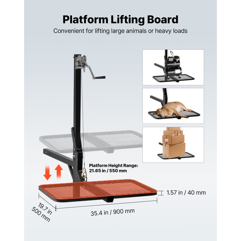 Riistanostin vetokoukkuun 2-tuumainen vastaanotin 136 kg Q235-hiiliteräs taittuva taso