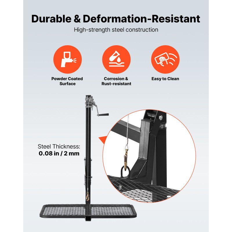 Riistanostin vetokoukkuun 2-tuumainen vastaanotin 136 kg Q235-hiiliteräs taittuva taso