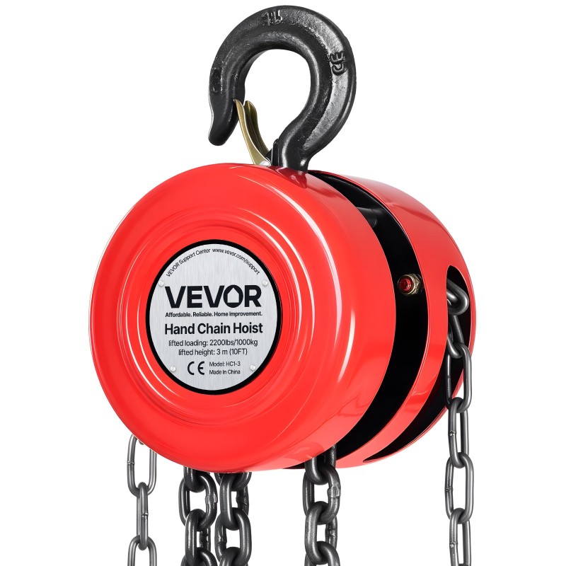 Käsikäyttöinen ketjunostin seosteräs 1 t kantavuus 3 m G70 sinkitty ketju