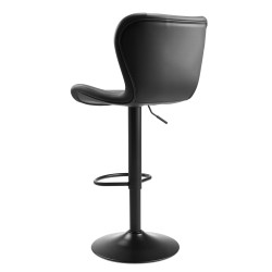 Baarijakkarasarja 2 kpl musta PU-nahka rautaputkirunko korkeussäädettävät pyörivät selkänojalliset