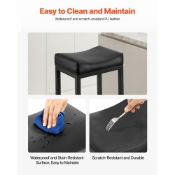 Selkänojattomat baarijakkarat 2 kpl musta PU-keinonahka satulatuolit rautajaloilla