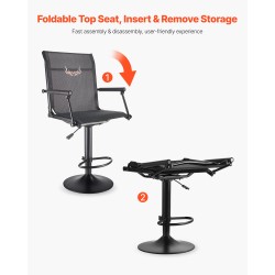 Metsästystuoli teräsrunkoinen korkeussäädettävä täysin kääntyvä taittuva kalastukseen retkeilyyn