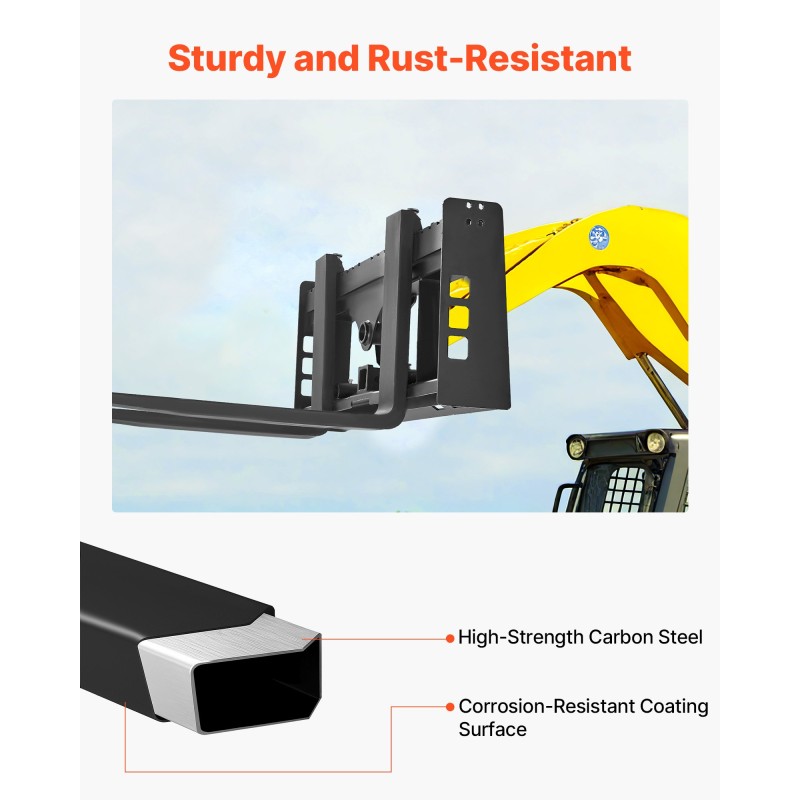 Lavahaarukkakehikko teräs 115 cm leveä 1814 kg kantavuus liukuohjattaviin kuormaajiin