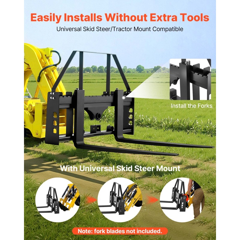 Trukkipiikkirunko Q235A-teräs pikakiinnitteisiin kuormaajiin korotetulla suojakaarella 1814 kg