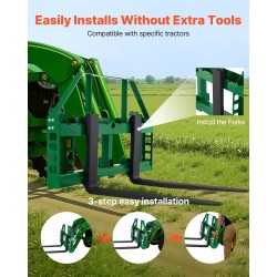 Traktorin lavahaarukka teräs 1065 mm 1814 kg kantavuus lavojen ja paalien käsittelyyn