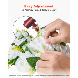 Keinotekoiset silkkikukkaiset kukkapallot 10 kpl 240 mm valkoiset