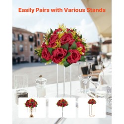 Tekoruusupallot 10 kpl silkkiterälehdet punainen 240x240x120 mm