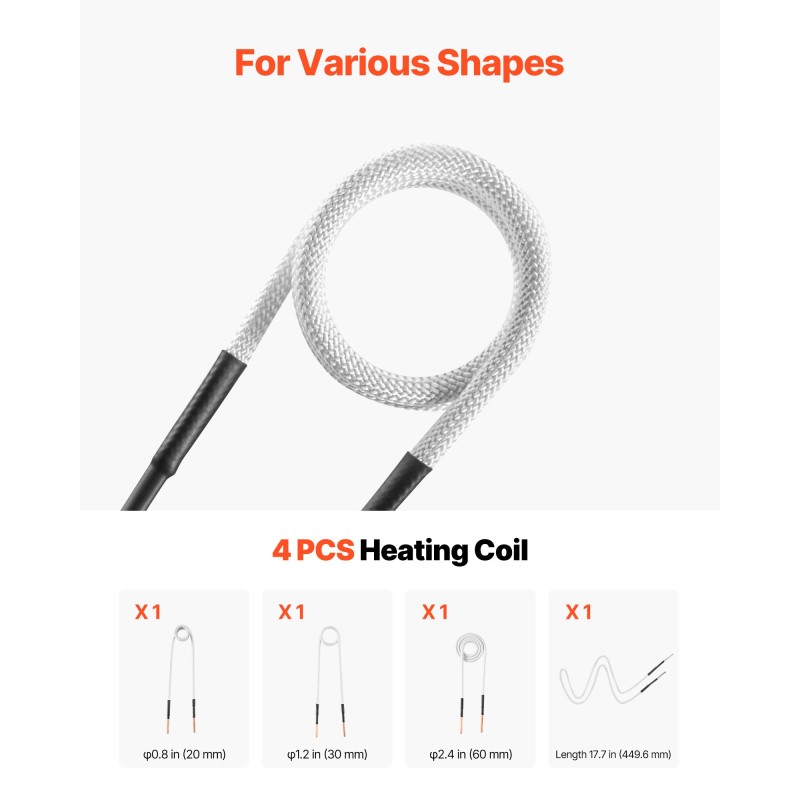 Kannettava induktiolämmitin 1800W 230V pulttien ja muttereiden irrotukseen 4 kelaa