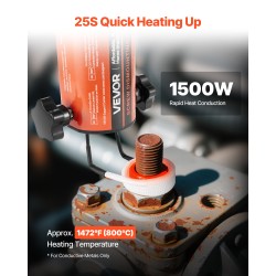 Induktiolämmitin 1500 wattia käsikäyttöinen 8 käämillä kupari ja ABS-muovi ruosteisten pulttien irrotukseen