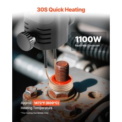 Kädessä pidettävä induktiolämmitin 1100 W 3 käämiä 5–26 mm pulttien irrotukseen