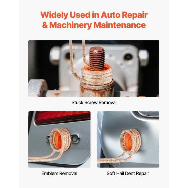 Kädessä pidettävä induktiolämmitin 1100 W 3 käämiä 5–26 mm pulttien irrotukseen