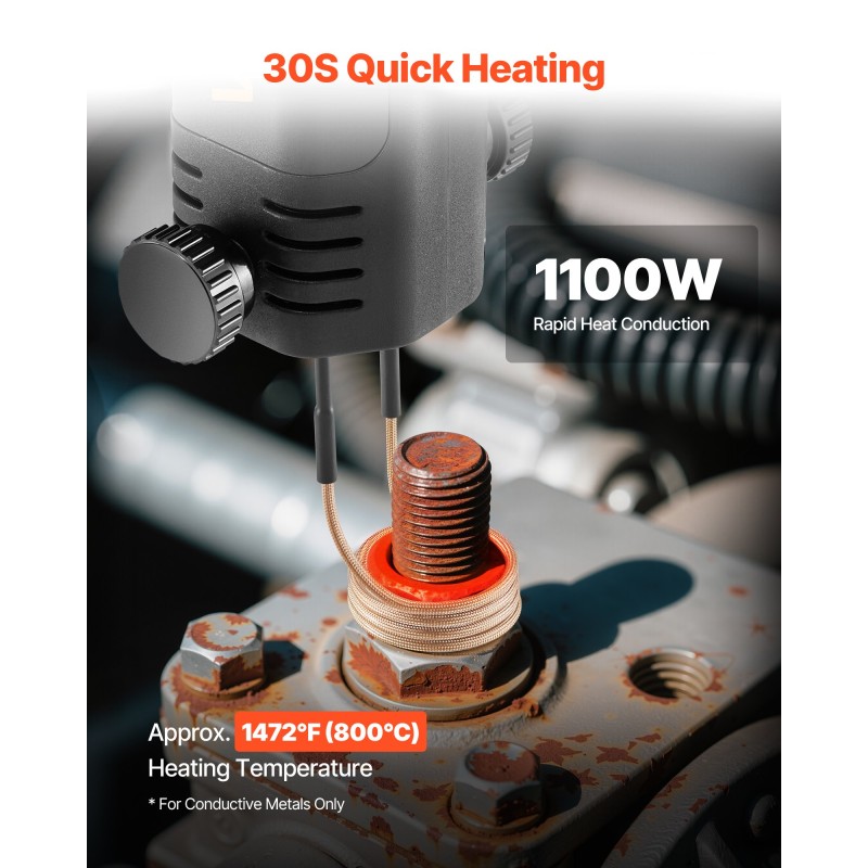 Induktiolämmitin 1100 W käsikäyttöinen 10 kelaa ruostuneiden pulttien ja muttereiden irrotukseen