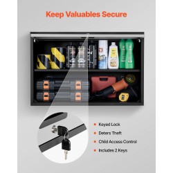 Teräksinen seinäkaappi 770 x 305 x 500 mm lukittava ylös aukeava luukku