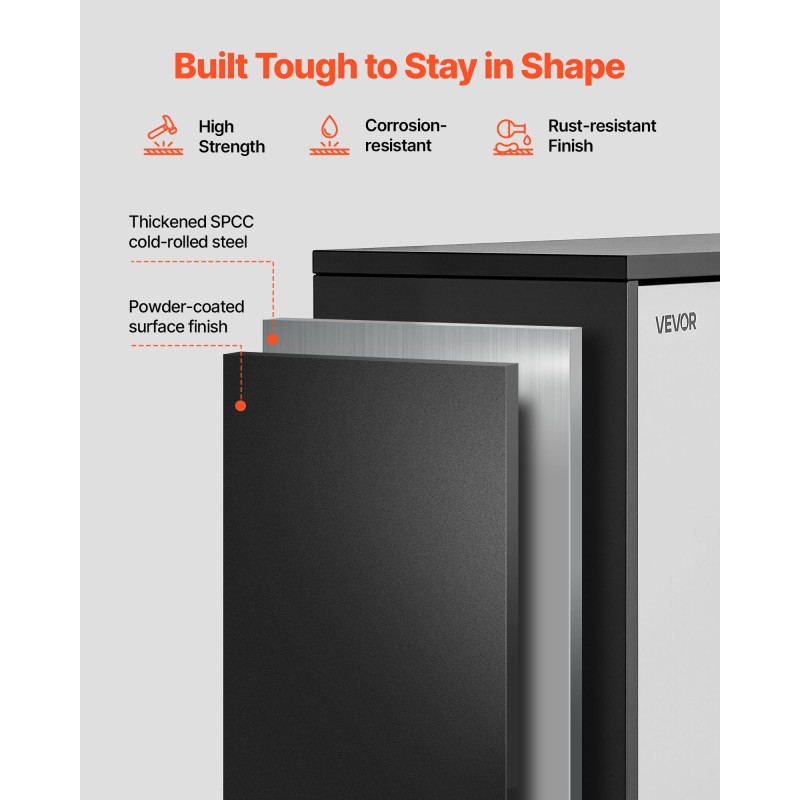 Teräksinen seinäkaappi 770 x 305 x 500 mm lukittava ylös aukeava luukku