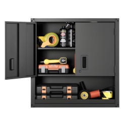 Teräksinen seinäkaappi kylmävalssattua terästä 76 cm leveä 30 5 cm syvä lukittava alahyllyllä