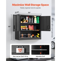 Teräksinen seinäkaappi kylmävalssattua terästä 76 cm leveä 30,5 cm syvä lukittava alahyllyllä