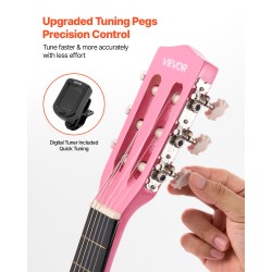 Klassinen kitara 780 mm bassopuu ja vaahtera nailonkielet vaaleanpunainen aloituspaketti