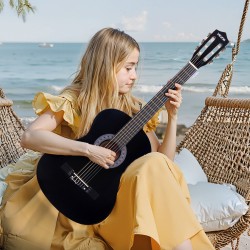 Klassinen kitara 38 tuuman 960 mm lehmusrunko vaahterakaula nailonkielet musta aloituspakkaus