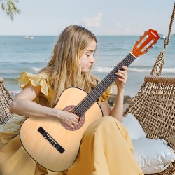 Klassinen kitara 38 tuumaa lehmus ja vaahtera nailonkielet aloittelijoille aloituspakkaus