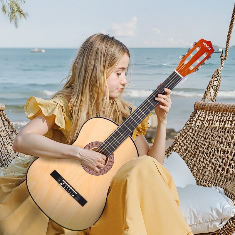 Klassinen kitara 38 tuumaa lehmus ja vaahtera nailonkielet aloittelijoille aloituspakkaus