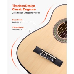 Klassinen kitara 30-tuumainen 780 millimetriä nailonkielet lehmusrunko vaahterakaula aloittelijoille