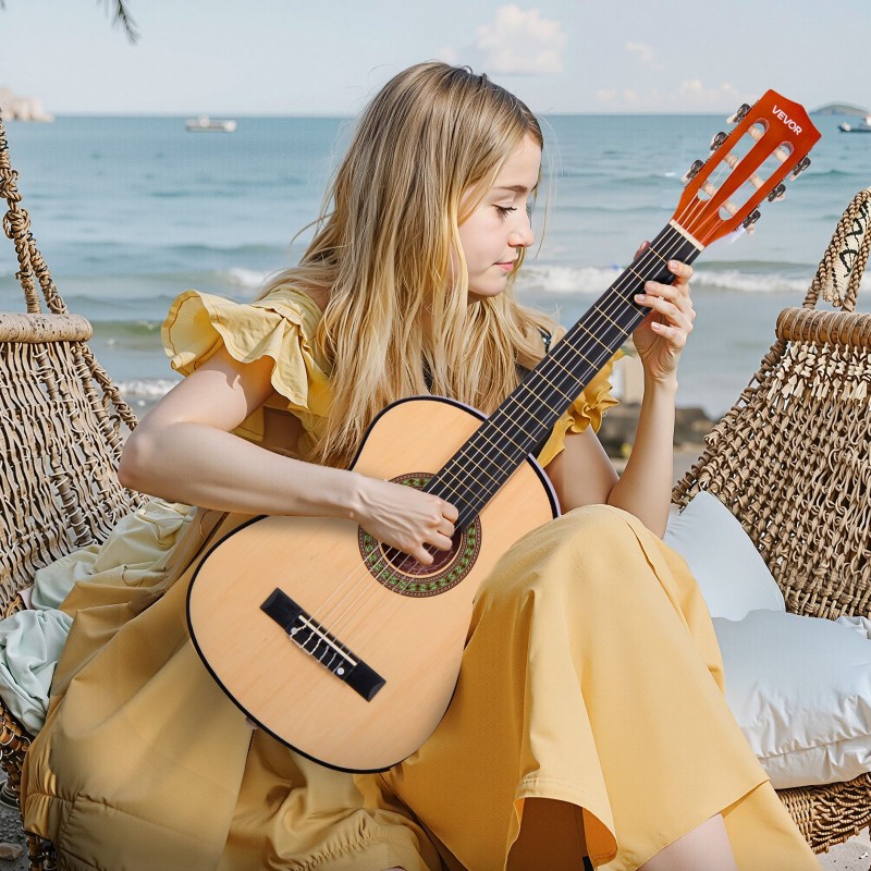 Klassinen kitara 30-tuumainen 780 millimetriä nailonkielet lehmusrunko vaahterakaula aloittelijoille