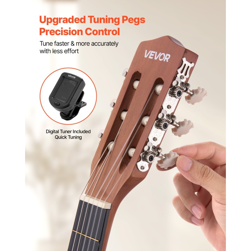 Klassinen kitara 36-tuumainen 900 mm sapele- ja ruusupuinen runko nylonkielet aloituspaketti lapsille