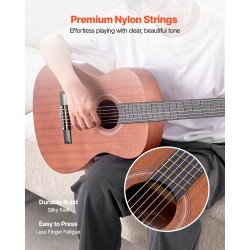 Klassinen kitara 36-tuumainen 900 mm sapele- ja ruusupuinen runko nylonkielet aloituspaketti lapsille