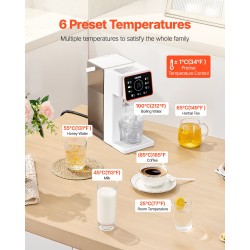 Kuumavesiautomaatti työtasolle ruostumatonta terästä kolmen litran säiliöllä kosketusnäytöllä lapsilukolla