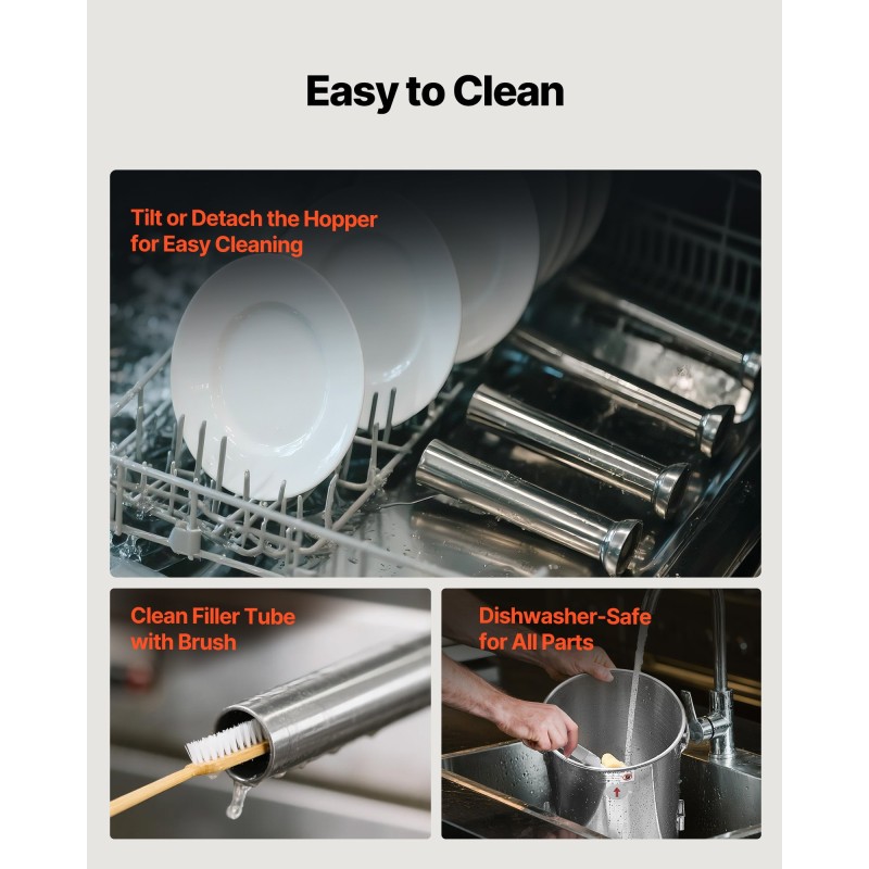 Sähköinen pystymallinen makkaratäytin 10 L 304-ruostumaton teräs 4 täyttöputkea