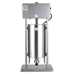 Sähkökäyttöinen pystymallinen 15 litran makkarantekijä ruostumattomasta teräksestä portaattomasti säädettävä nopeus ja