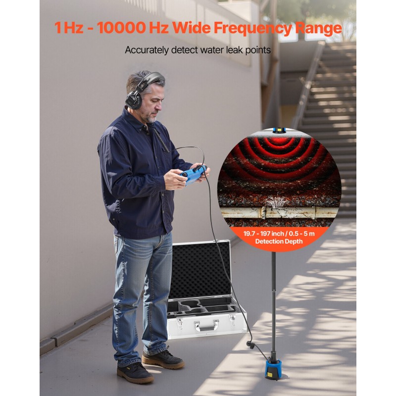 Putkivuodonilmaisin ABS-koteloinen 4 anturia 3 kuuntelusauvaa 7 tuuman kosketusnäyttö