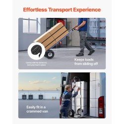 Nokkakärry alumiiniseosrunko 226,9 kg maksimikuorma liukumaton kahva leveä pohjalevy