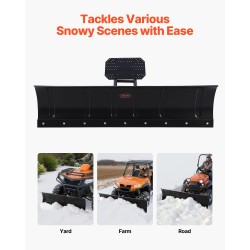 Teräslumiaurapaketti 1524 mm mönkijöille ja UTV-ajoneuvoille säädettävä korkeus ja kulma